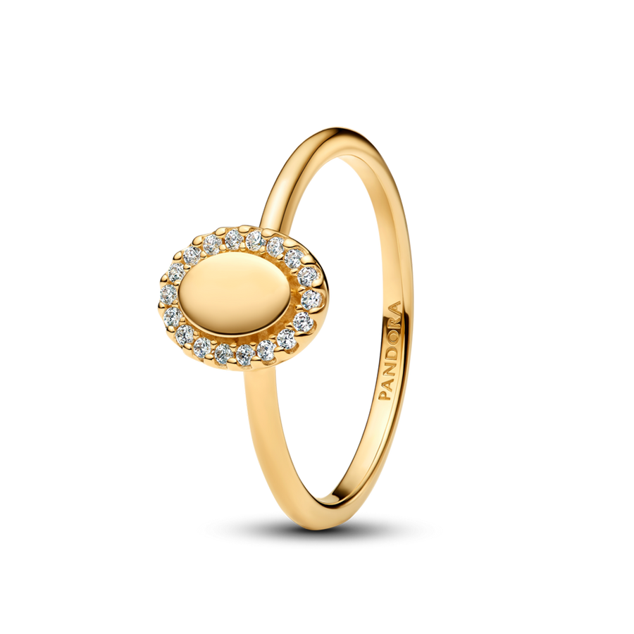 Engravable Oval Halo Ring