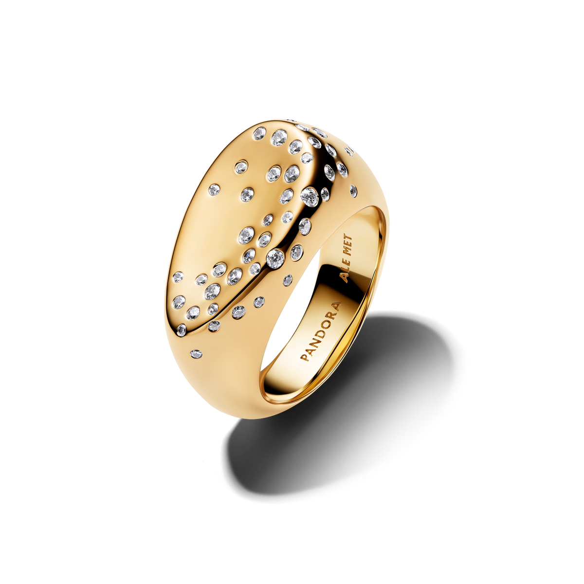Stone-Set Oval Domed Signet Ring