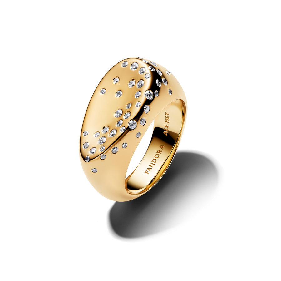 Stone-Set Oval Domed Signet Ring