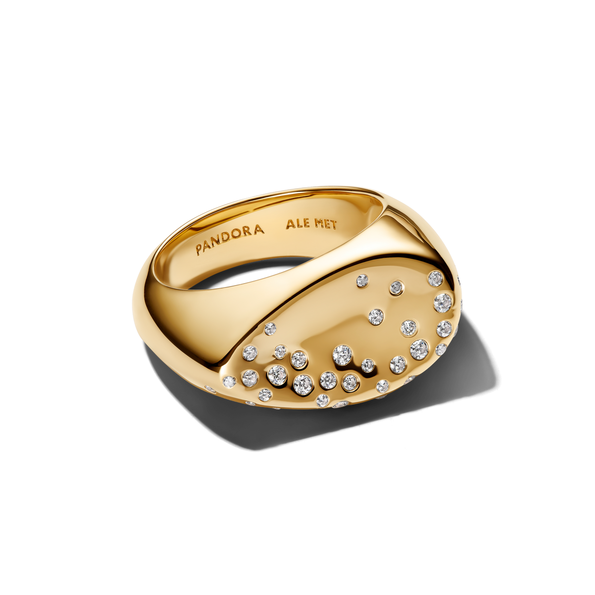 Stone-Set Oval Domed Signet Ring