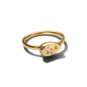 Small Stone-Set Oval Signet Ring
