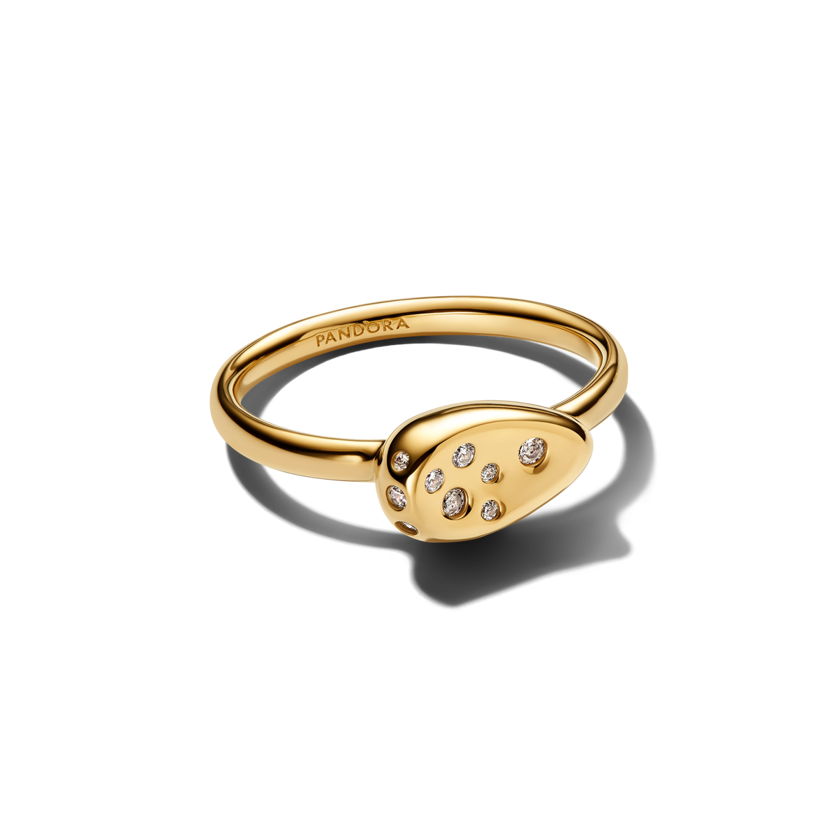Small Stone-Set Oval Signet Ring