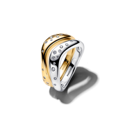 Organically Shaped Two-Tone Stacking Rings