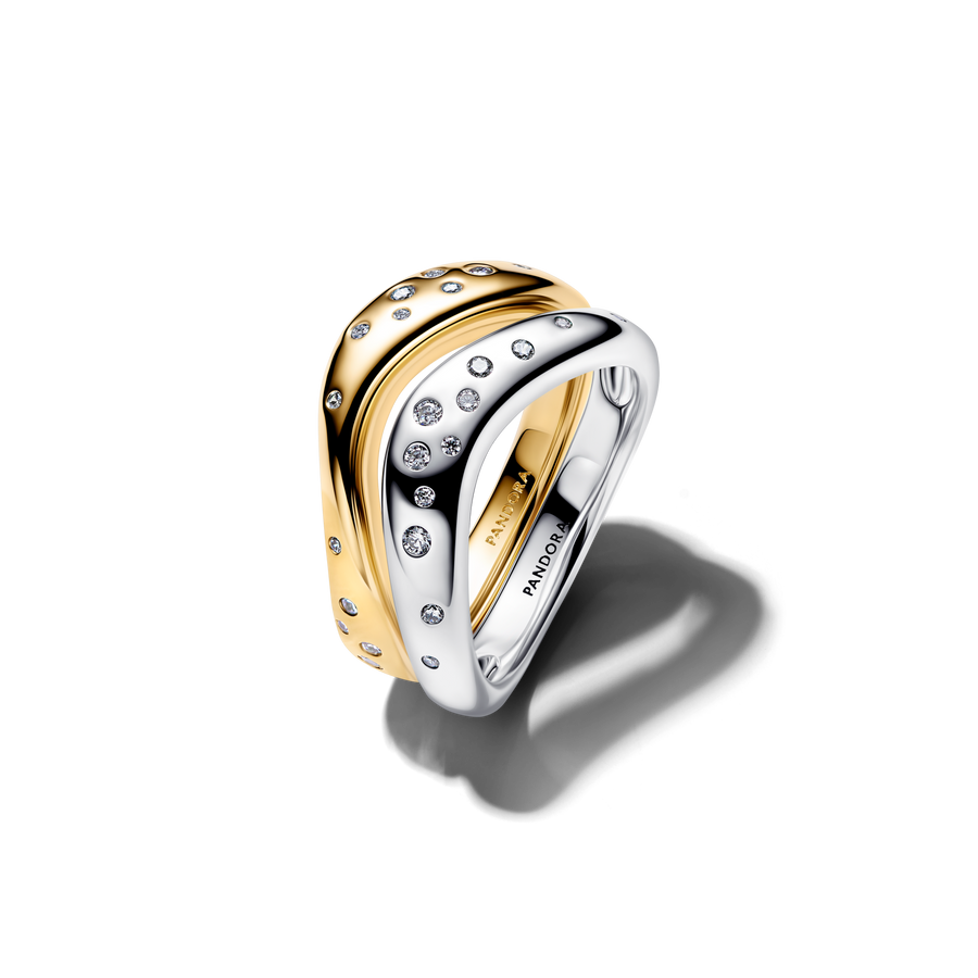 Organically Shaped Two-Tone Stacking Rings