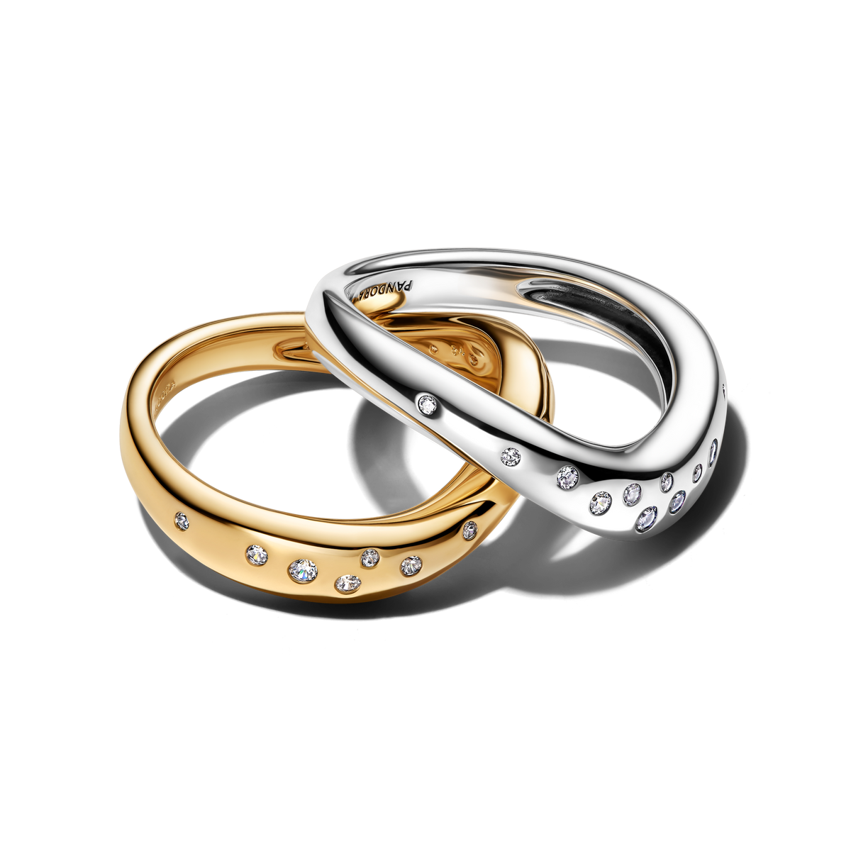 Organically Shaped Two-Tone Stacking Rings