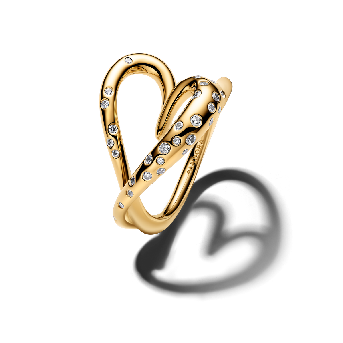 Organically Shaped Stone-Set Heart Ring