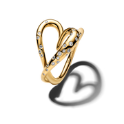 Organically Shaped Stone-Set Heart Ring