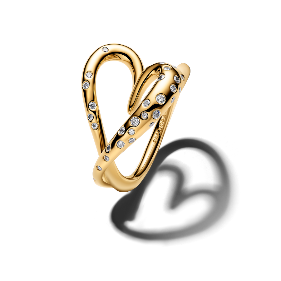 Organically Shaped Stone-Set Heart Ring