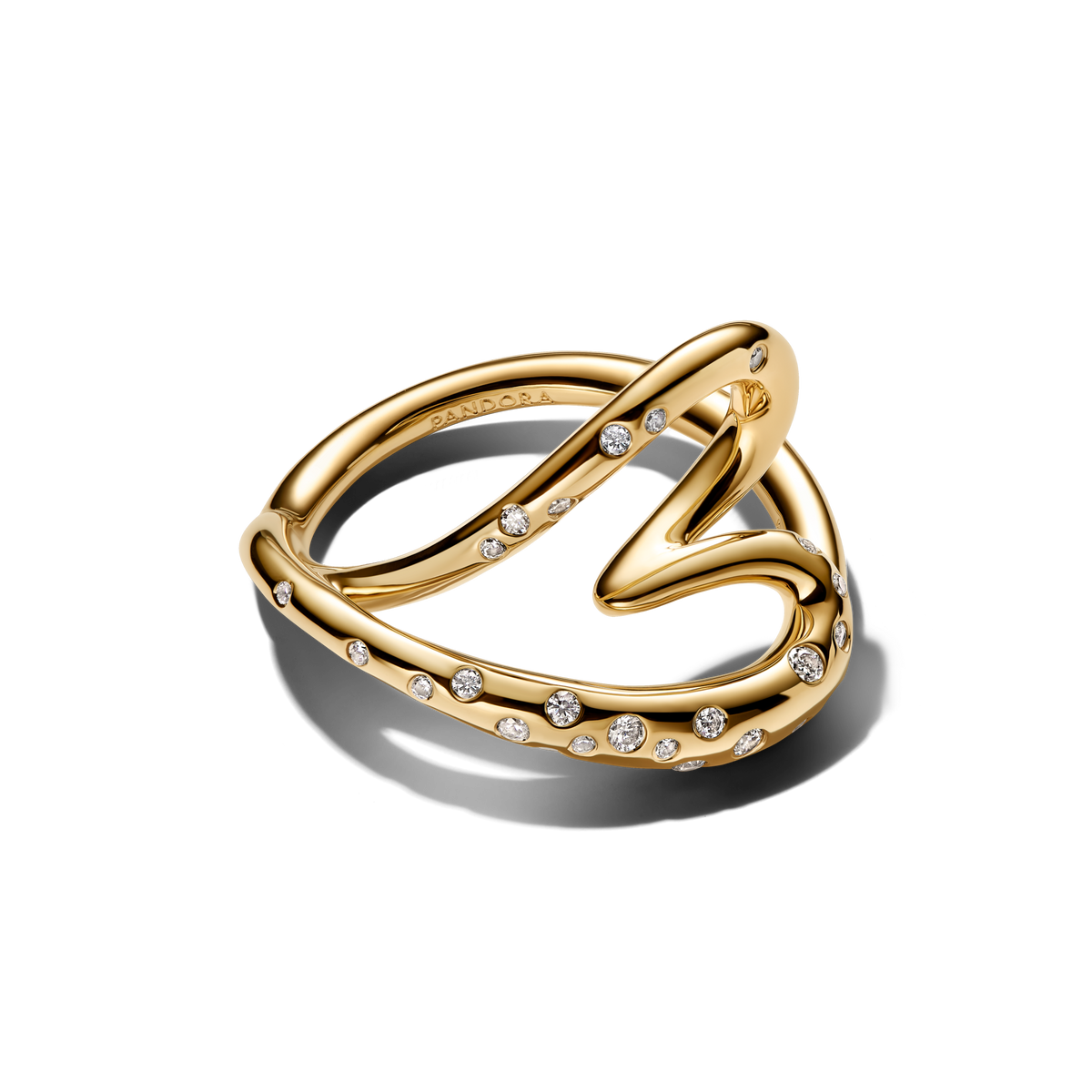 Organically Shaped Stone-Set Heart Ring