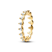 Two Tone Sparkling Regal Stacking Ring Duo