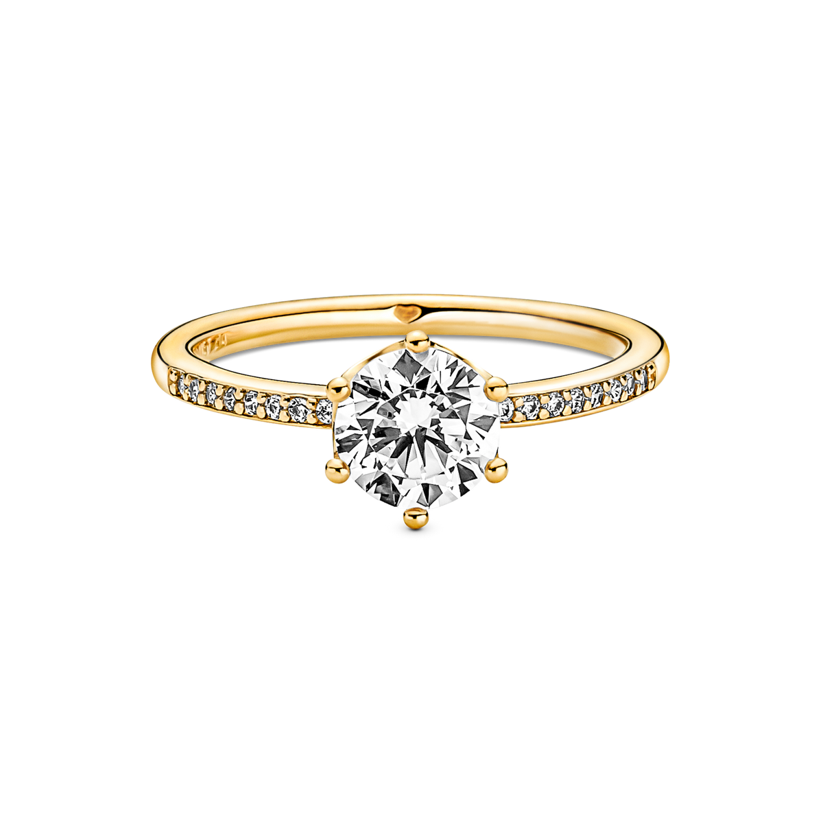 Clear Sparkling Crown Solitaire Ring