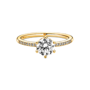 Clear Sparkling Crown Solitaire Ring