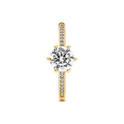 Clear Sparkling Crown Solitaire Ring