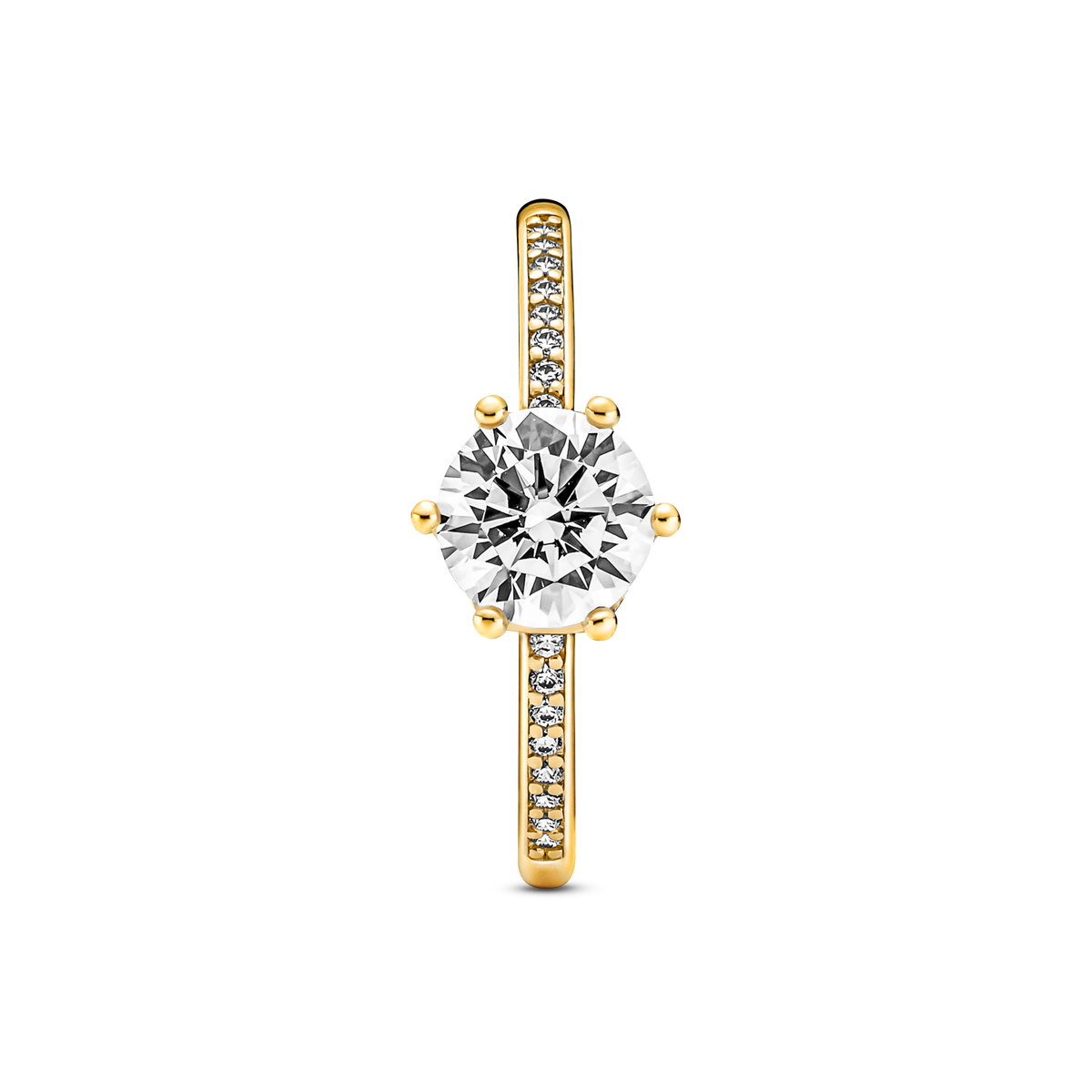 Clear Sparkling Crown Solitaire Ring
