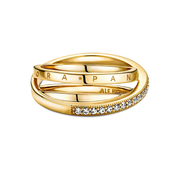 Crossover Pavé Triple Band Ring