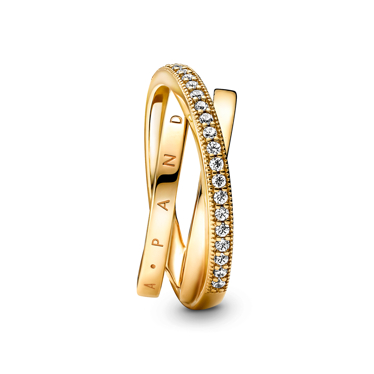 Crossover Pavé Triple Band Ring