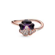 FINAL SALE - Deep Purple Pansy Flower Ring