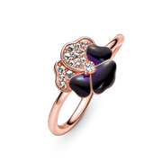FINAL SALE - Deep Purple Pansy Flower Ring