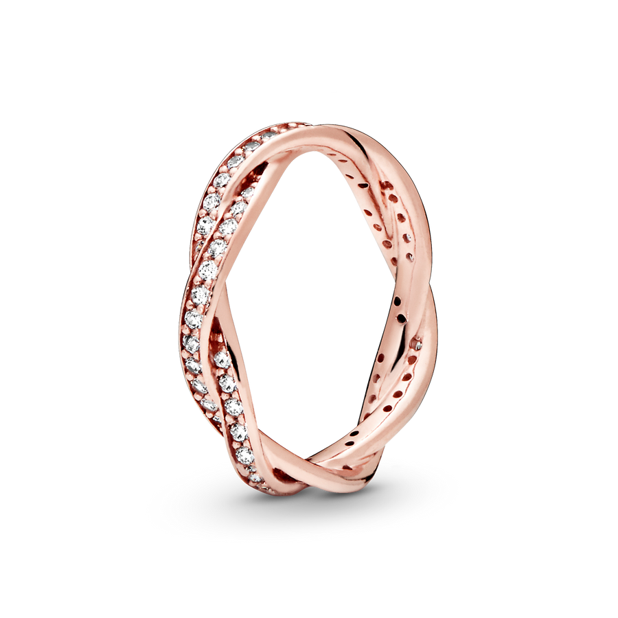 Sparkling Twisted Lines Ring