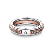 Pandora Signature Two-tone Logo & Pavé Ring