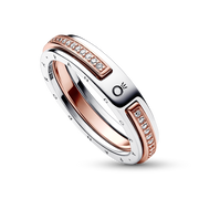 Pandora Signature Two-tone Logo & Pavé Ring