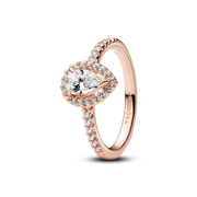 Sparkling Pear Halo Ring