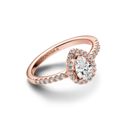 Sparkling Pear Halo Ring