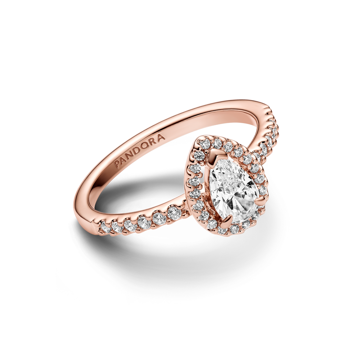 Sparkling Pear Halo Ring