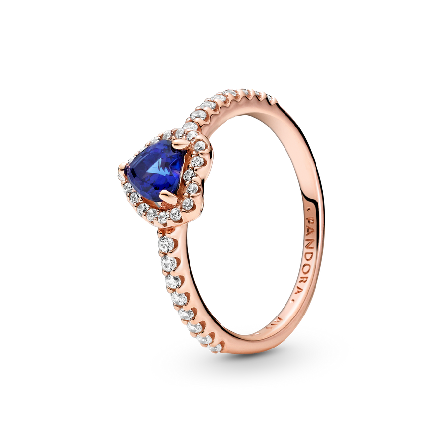 Sparkling Blue Elevated Heart Ring