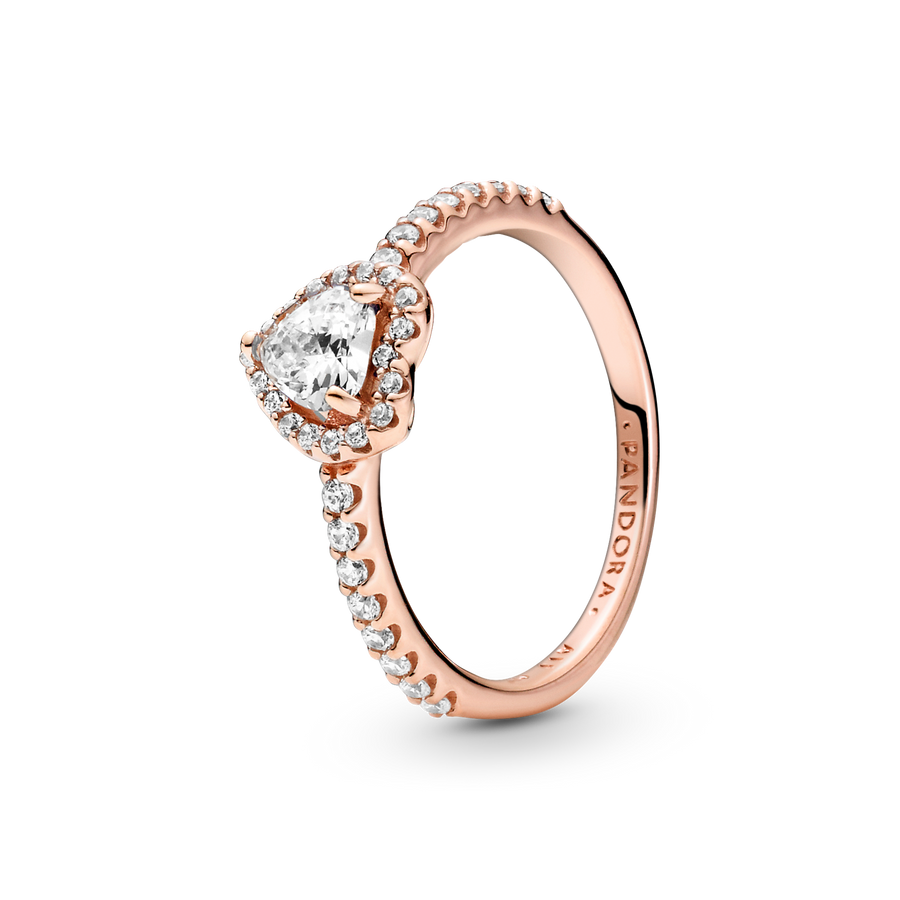 Sparkling Elevated Heart Ring