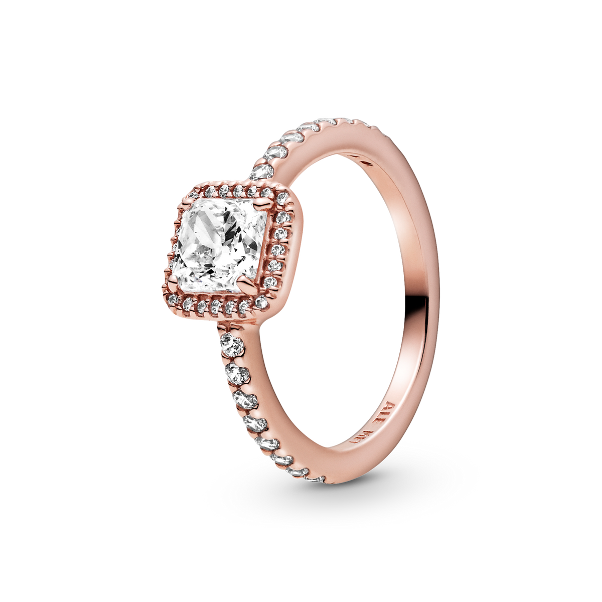 Square Sparkle Halo Ring