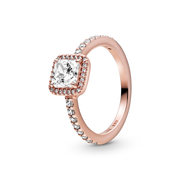 Square Sparkle Halo Ring