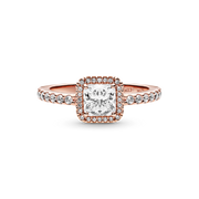 Square Sparkle Halo Ring