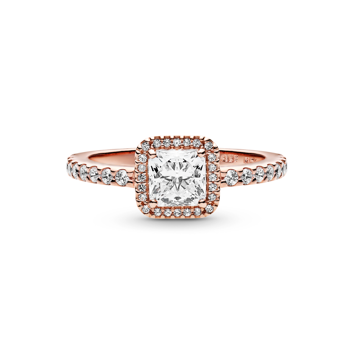 Square Sparkle Halo Ring