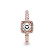 Square Sparkle Halo Ring
