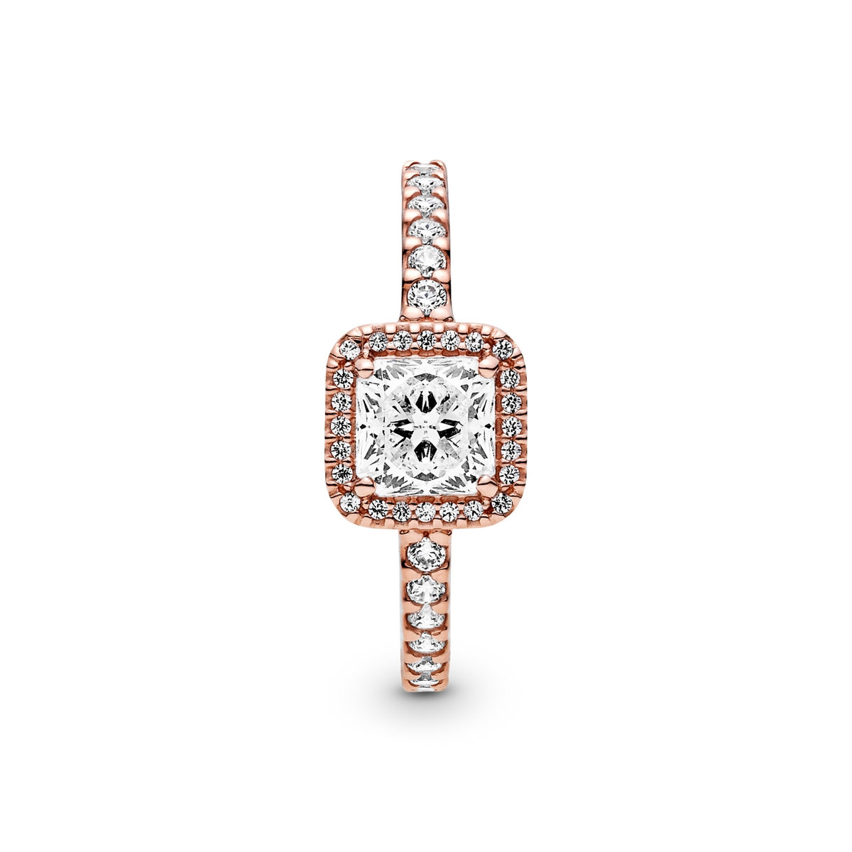Square Sparkle Halo Ring