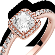 Square Sparkle Halo Ring