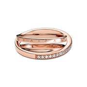 Crossover Pavé Triple Band Ring