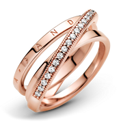 Crossover Pavé Triple Band Ring