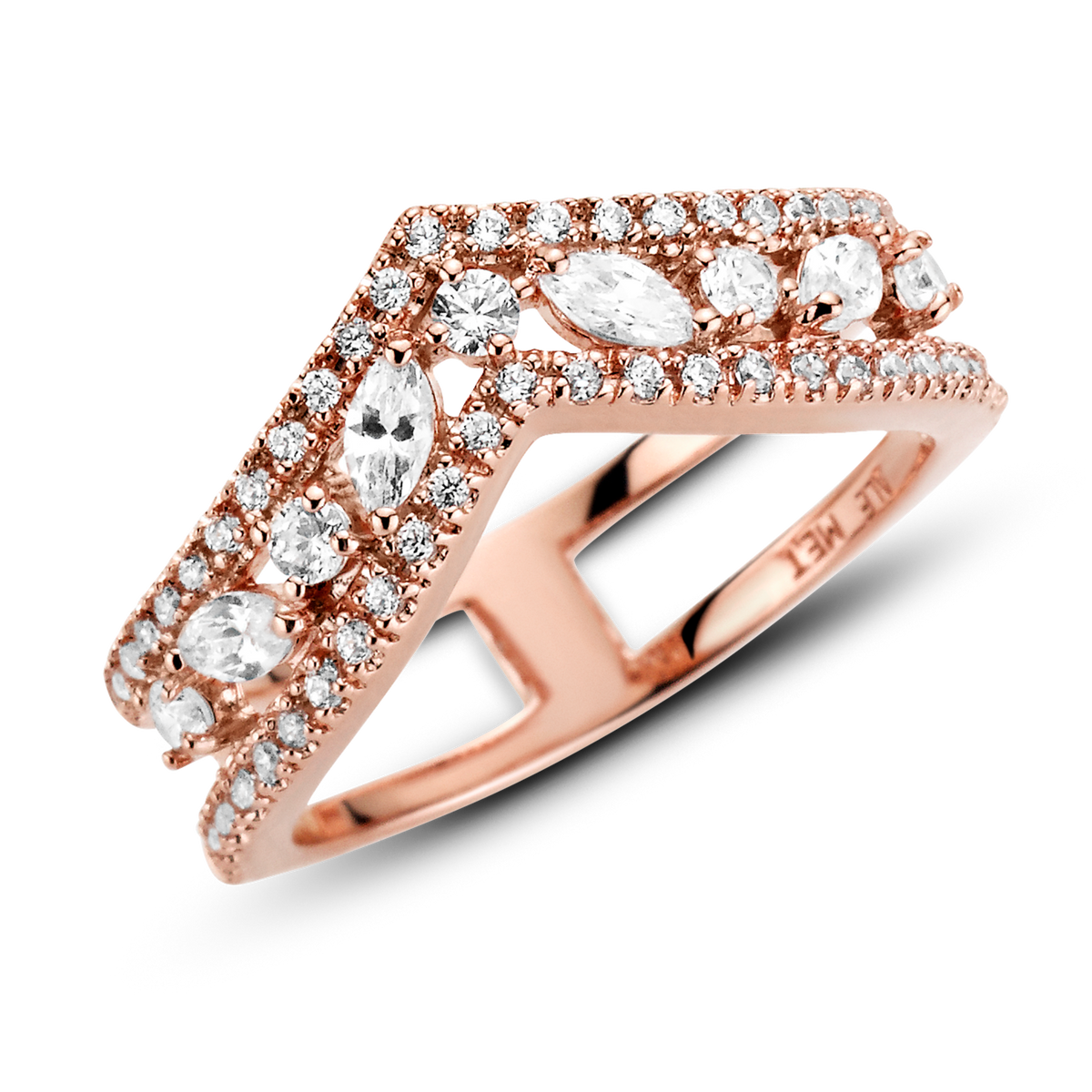 FINAL SALE - Sparkling Marquise Double Wishbone Ring