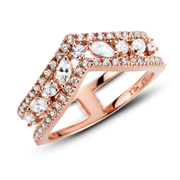 FINAL SALE - Sparkling Marquise Double Wishbone Ring