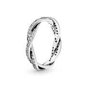 Sparkling Twisted Lines Ring