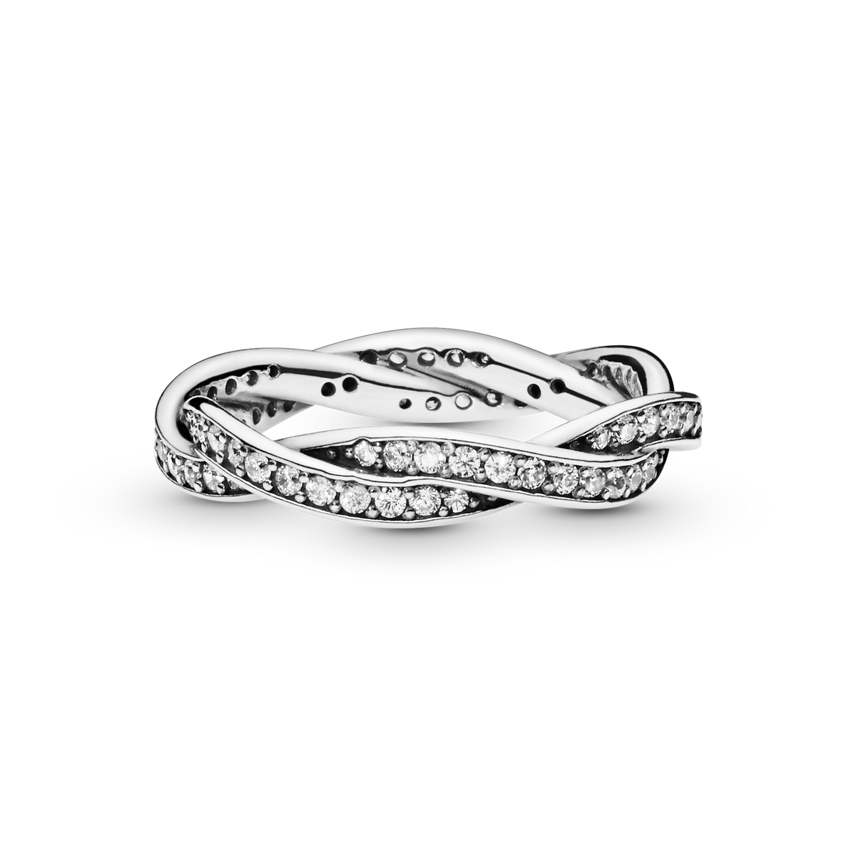 Sparkling Twisted Lines Ring