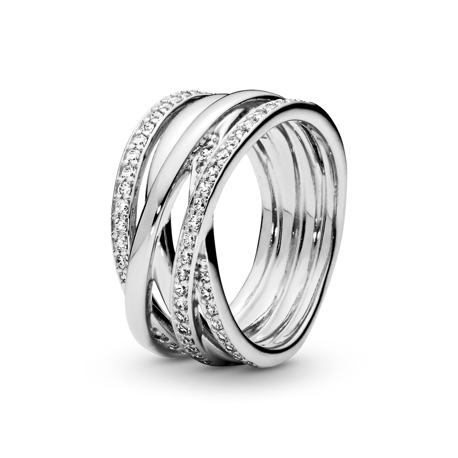 Sparkling & Polished Lines Ring