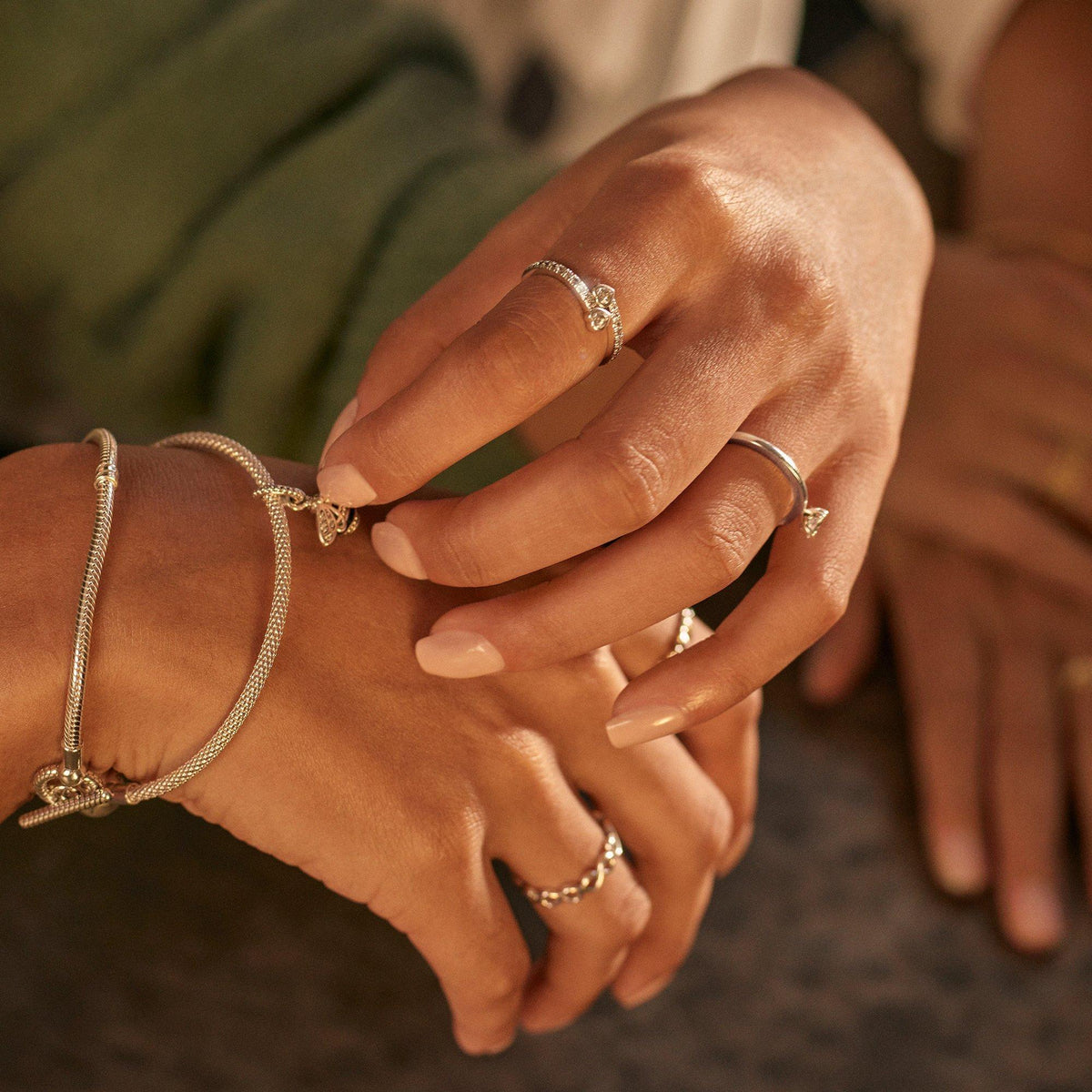 Two Sparkling Hearts Ring