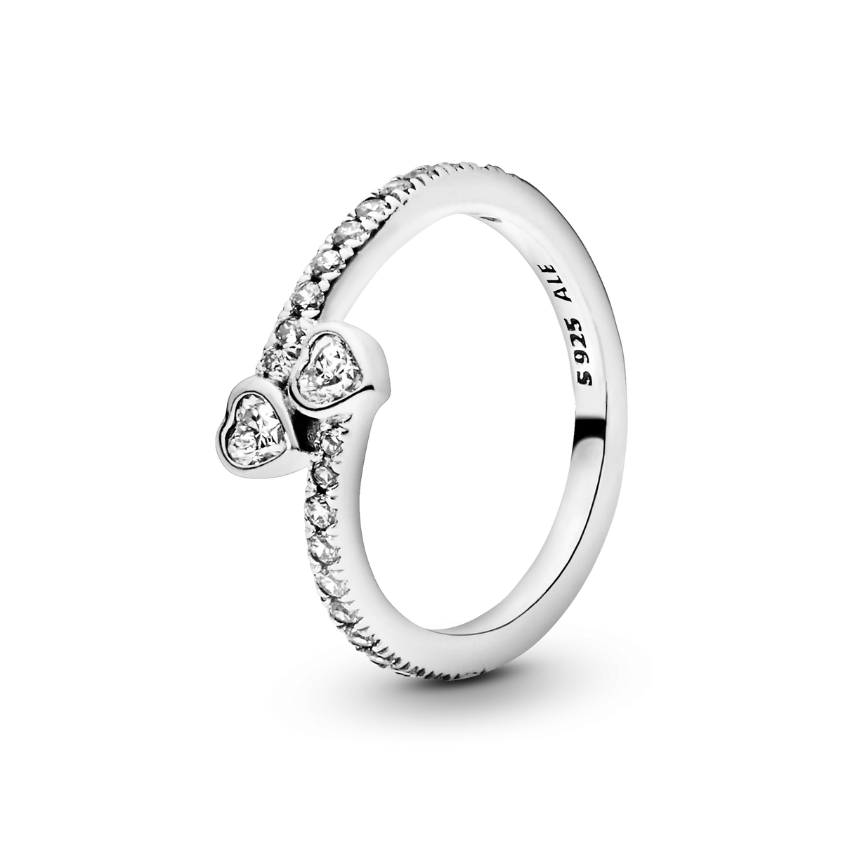 Two Sparkling Hearts Ring