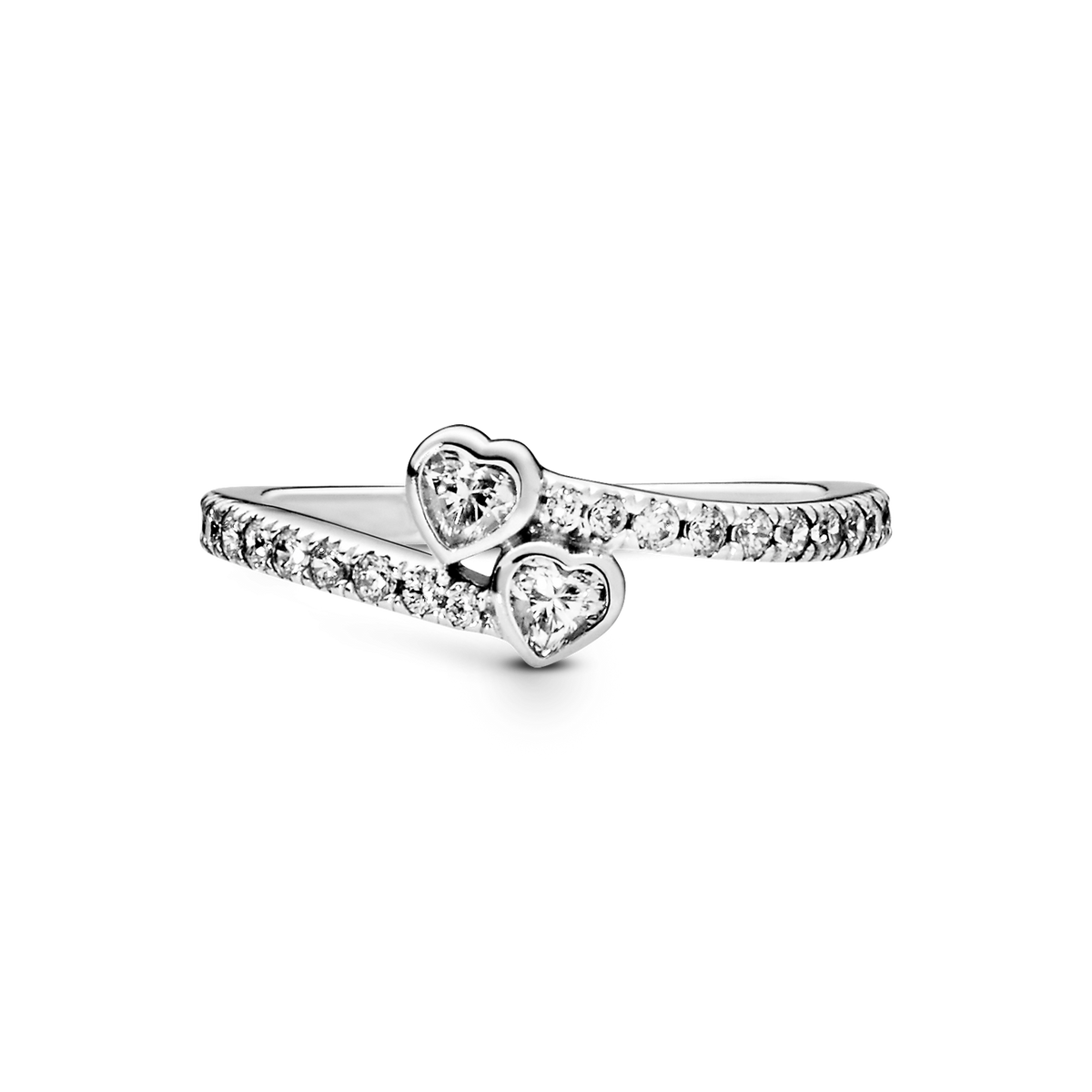 Two Sparkling Hearts Ring