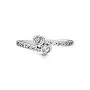 Two Sparkling Hearts Ring