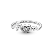 Mom Pavé Heart Ring