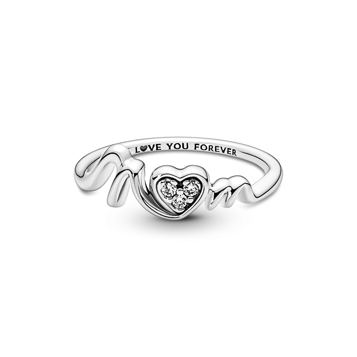 Mom Pavé Heart Ring